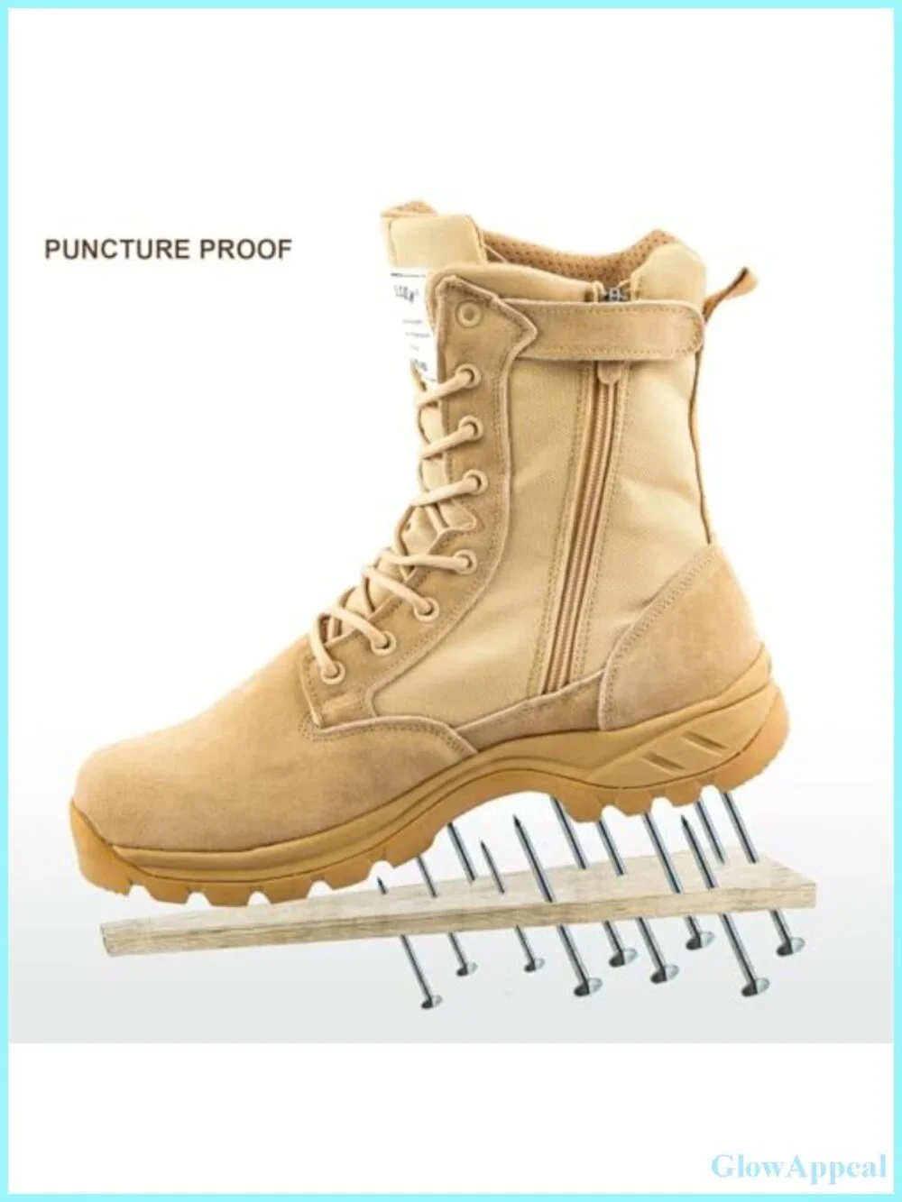 Military Tactical Boots Side Zipper Puncture Resistant Suede Hiking